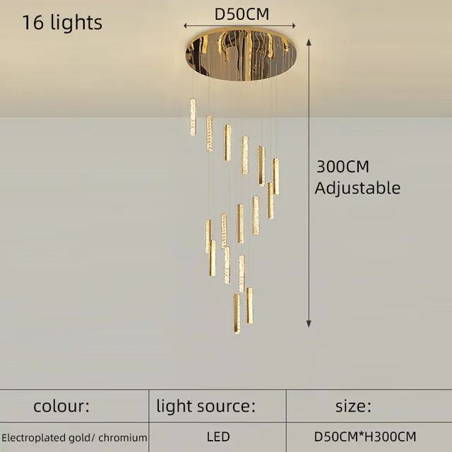 Lustre Lordore — Cristal LED pour Escalier — vue 8