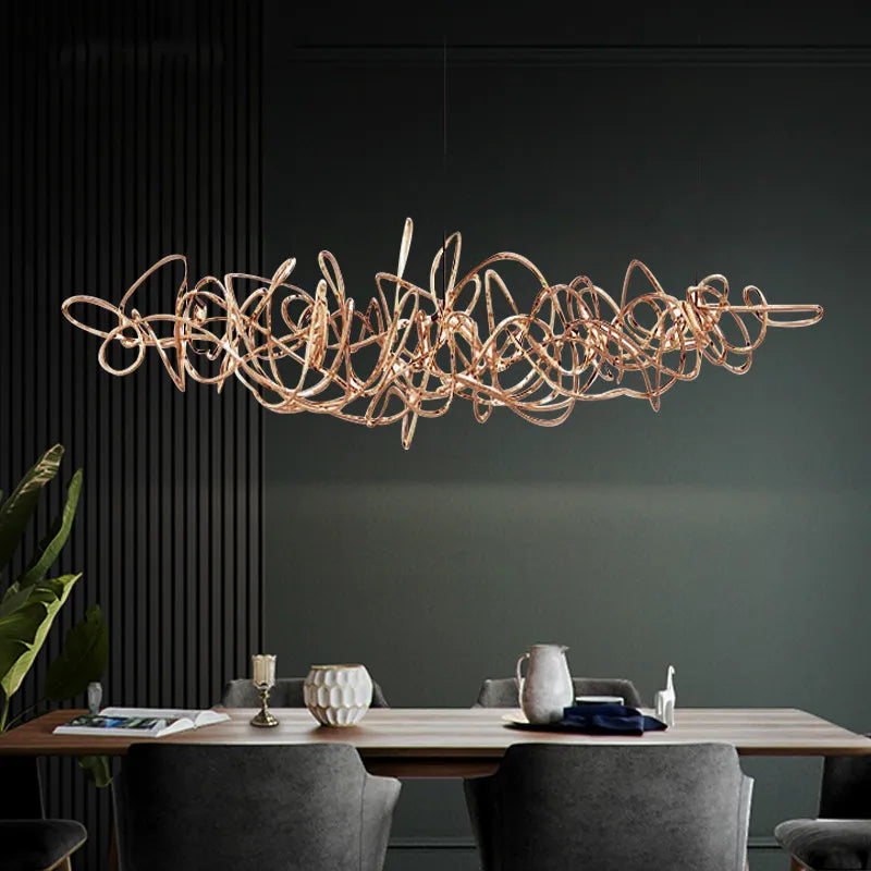 Suspension LED nordique épurée pour salle à manger