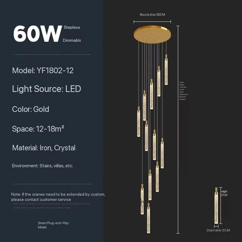 Lustre Valana — Cristal pour Escalier — vue 12