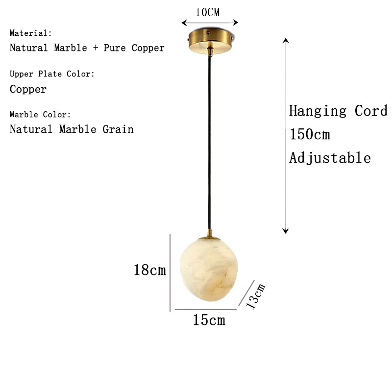 Lustre Lysana — Marbre LED pour Salon — vue 8