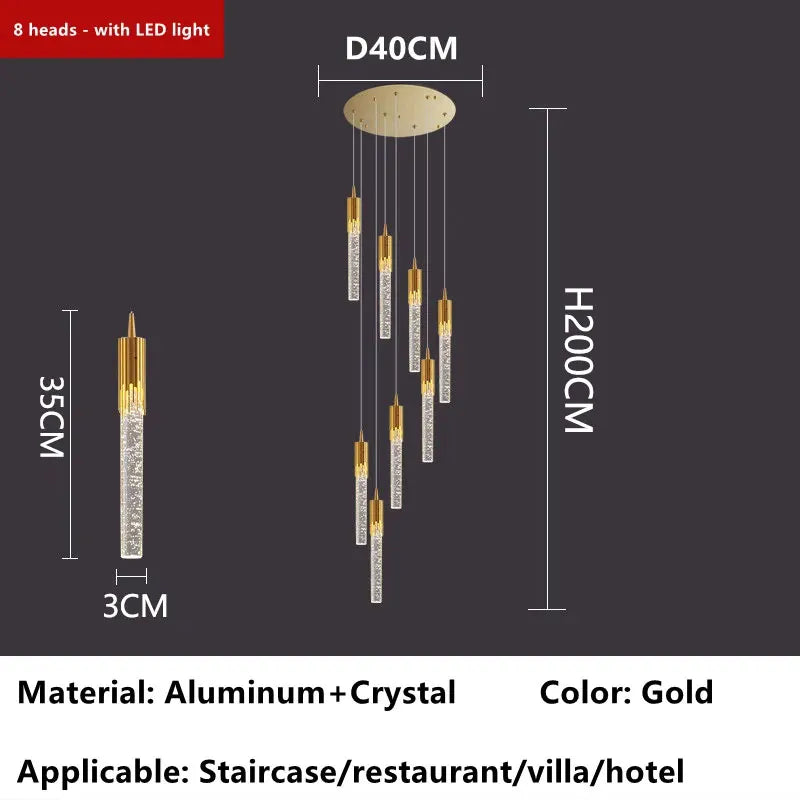 Lustre Elvoria — Cristal LED pour Escalier — vue 9
