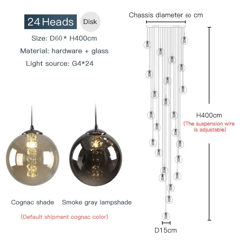 Lustre Valiane — Verre LED pour Escalier — vue 13