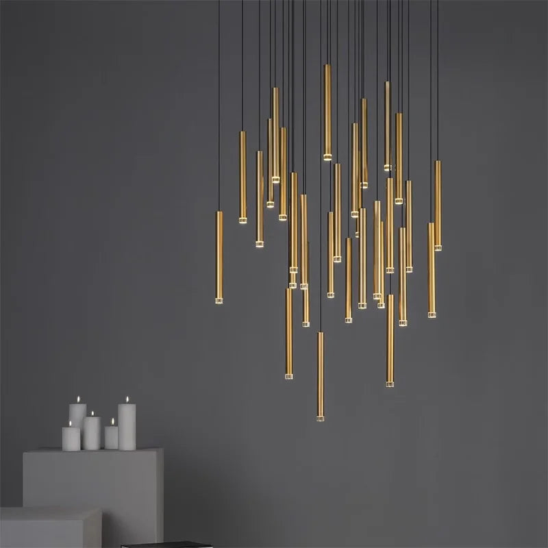 Lustre LED de luxe pour escalier, villa et hôtel – vue 2