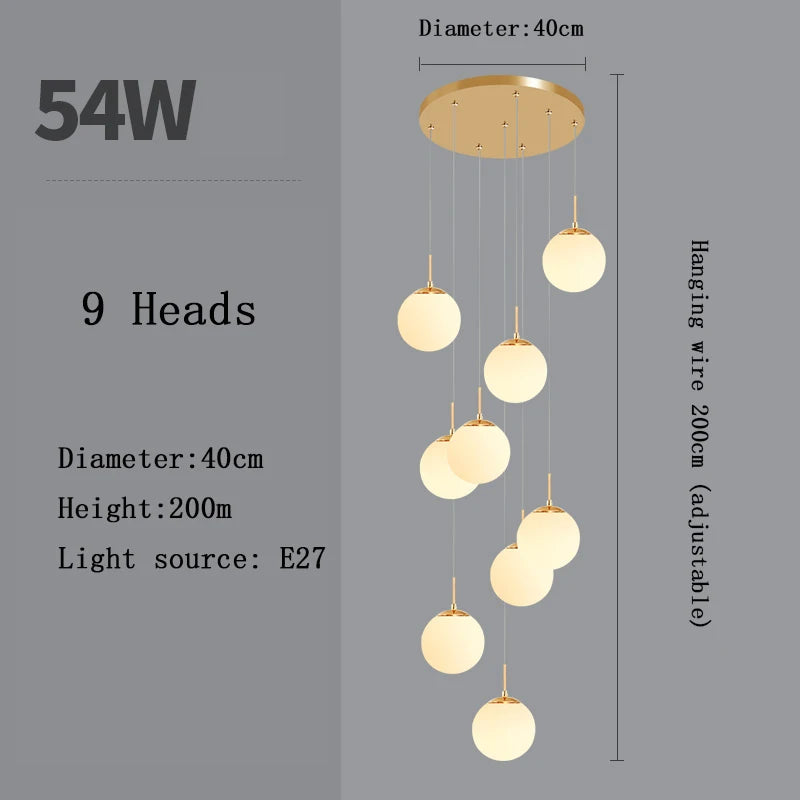 Lustre Adéldore — Verre LED pour Escalier — vue 13