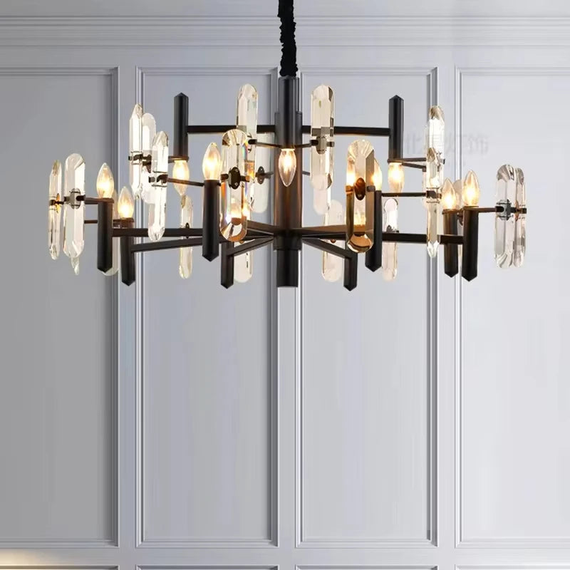 Lustre cristal LED de luxe pour salon et cuisine – vue 2