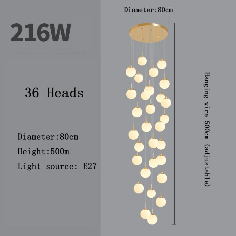 Lustre Adéldore — Verre LED pour Escalier — vue 11