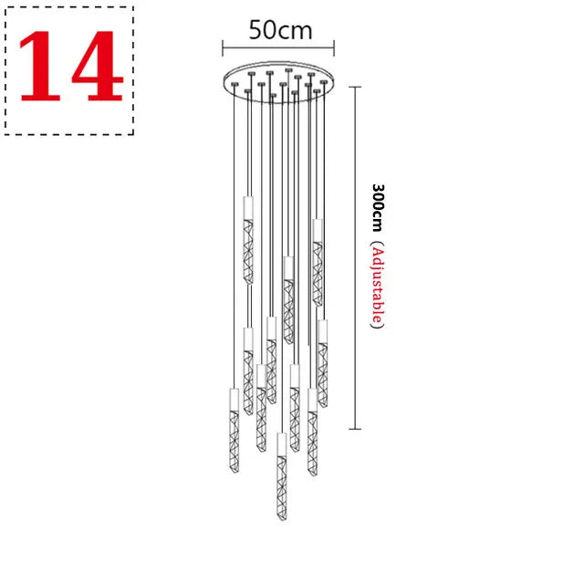 Lustre Aurdore — Cristal LED pour Escalier — vue 9