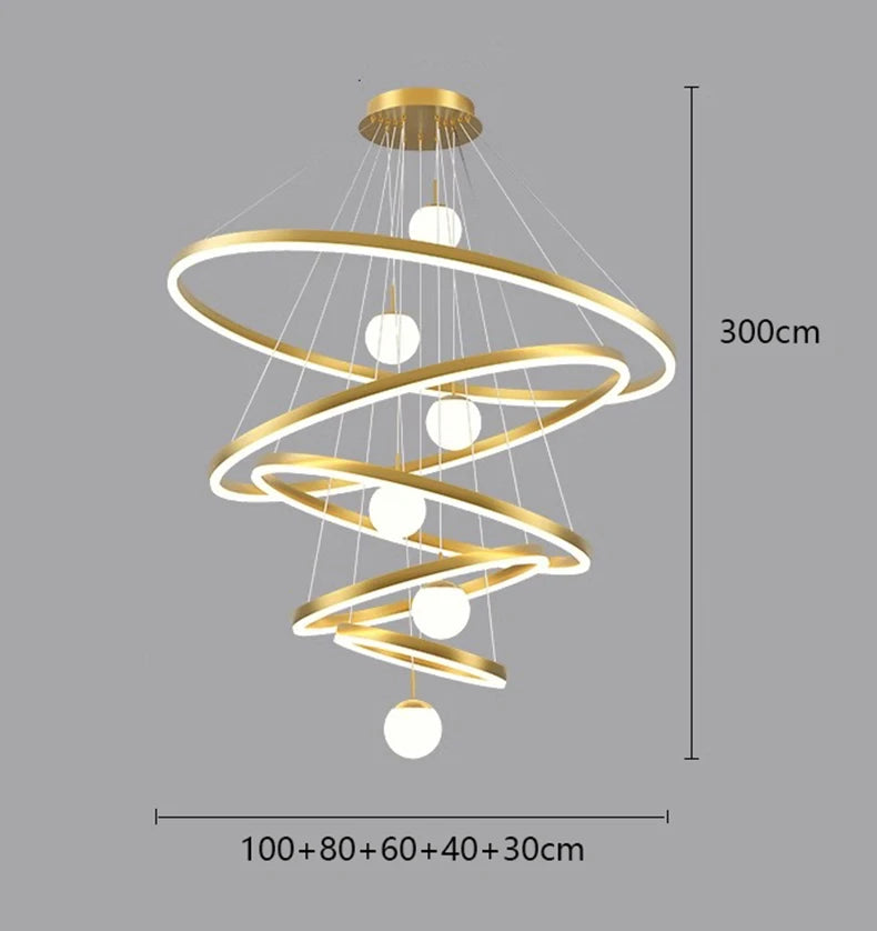 Lustre Néloria — LED pour Escalier — vue 18