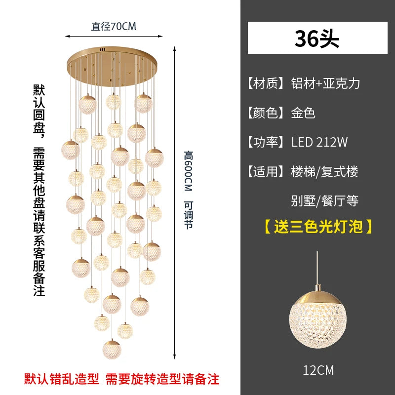 Lustre Lororia — LED pour Escalier — vue 9