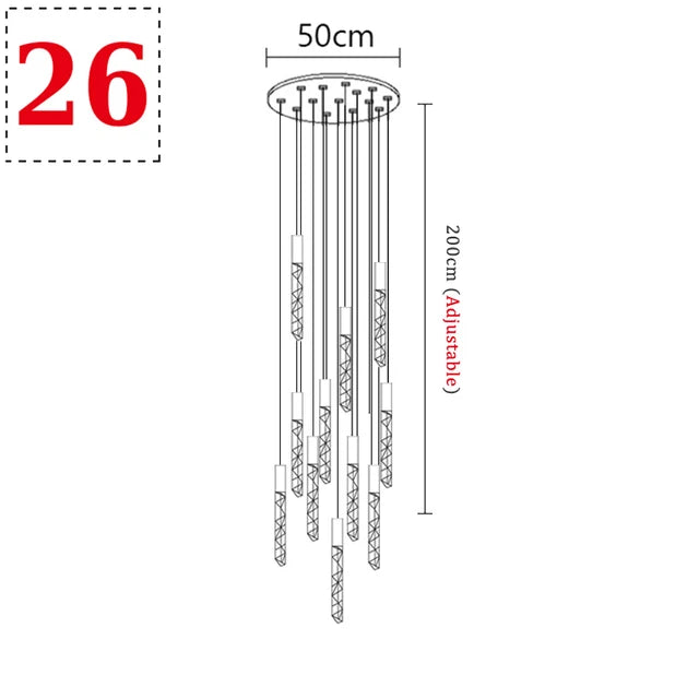 Suspension Astoria — Cristal LED pour Escalier — vue 11