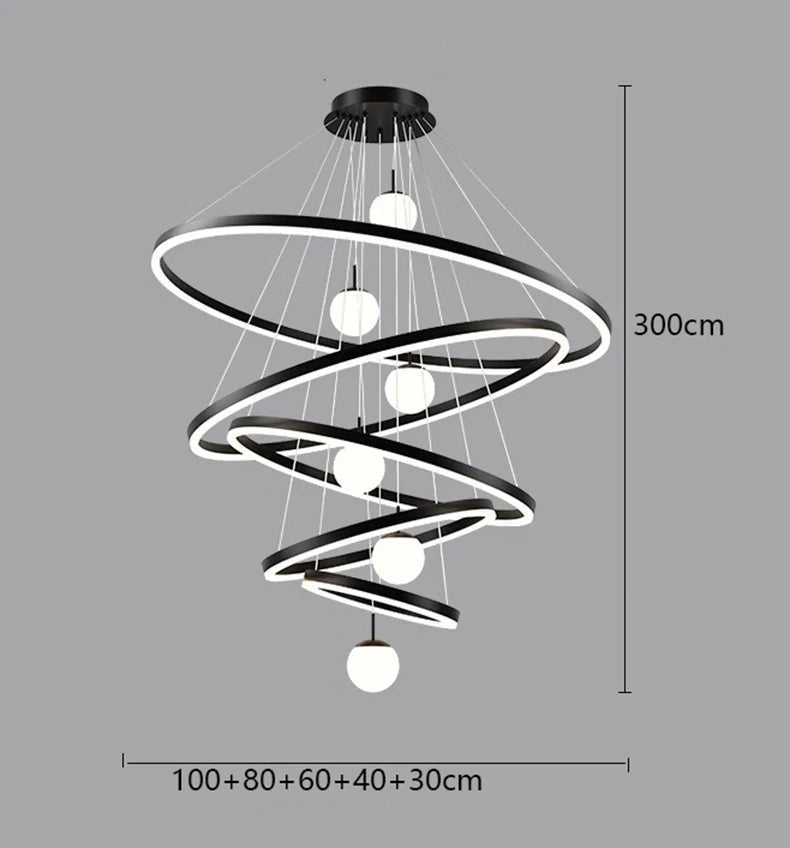 Lustre Néloria — LED pour Escalier — vue 8