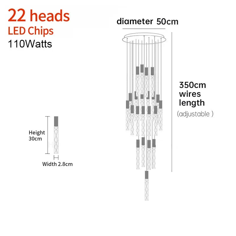 Lustre Aurdore — Cristal LED pour Escalier — vue 16