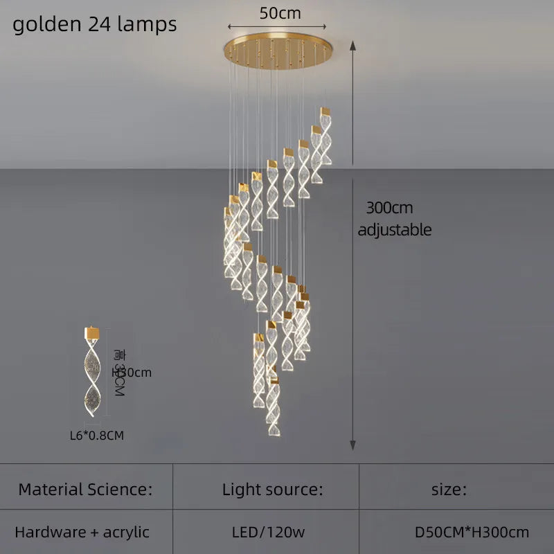 Lustre Astdore — Cristal LED pour Escalier — vue 15