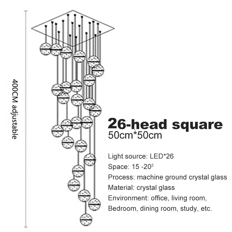 Lustre Lysdore — Cristal LED pour Escalier — vue 7