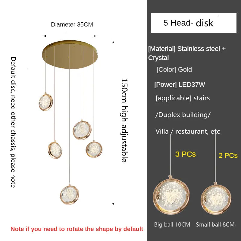 Lustre Théloria — Cristal LED pour Escalier — vue 10
