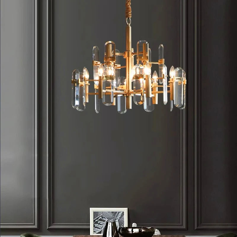 Lustre Éloria — Cristal LED pour Salon