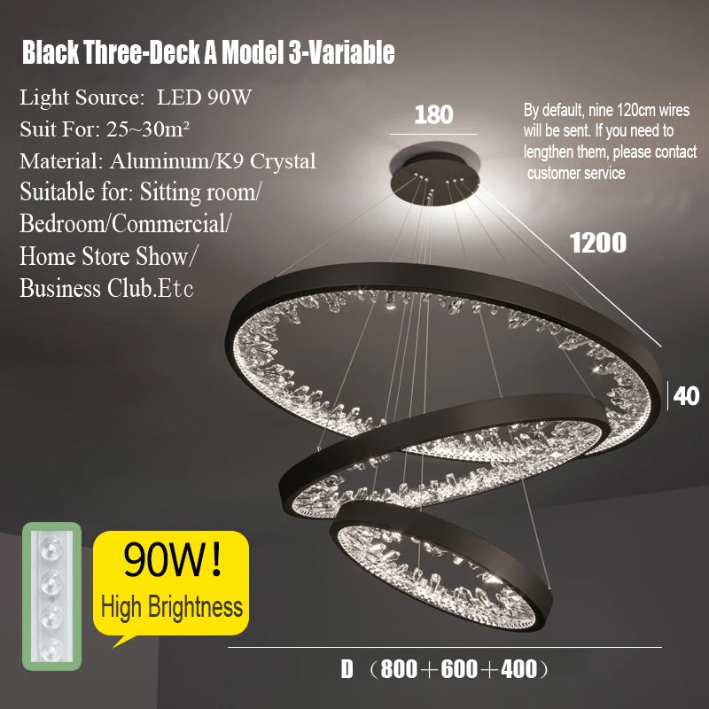 Lustre Noéloria — Cristal LED pour Escalier — vue 8