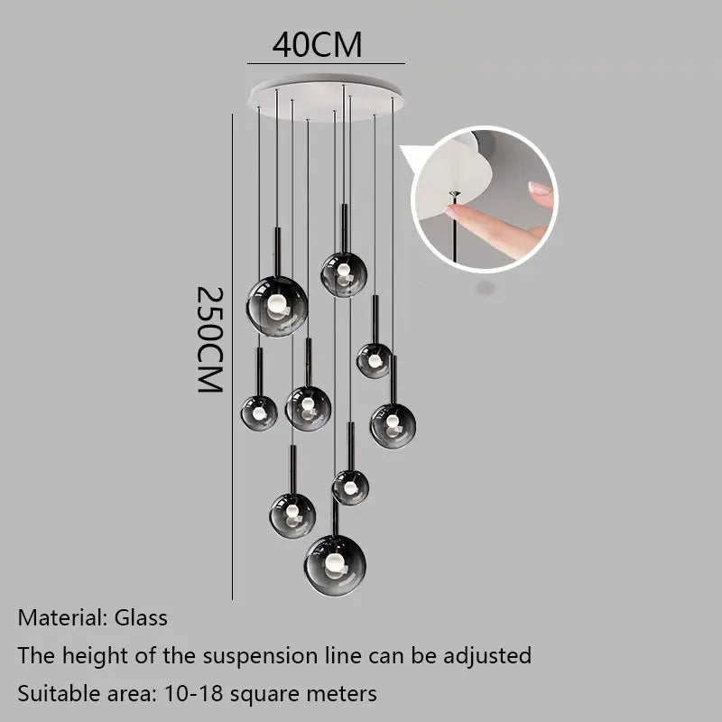 Suspension Soldore — Verre LED pour Escalier — vue 12