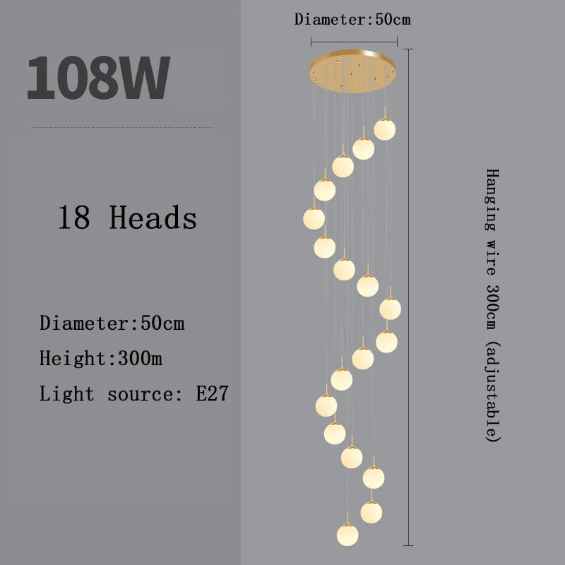 Lustre Adéldore — Verre LED pour Escalier — vue 19
