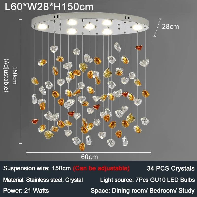 Lustre Lysiane — Cristal LED pour Salon — vue 9