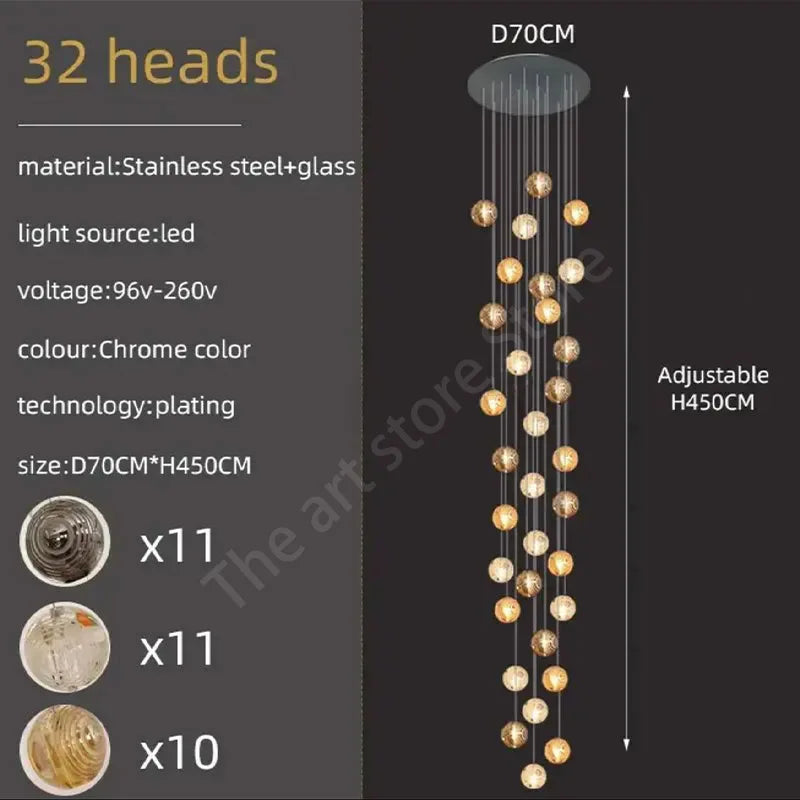 Lustre Adéloria — Cristal LED pour Escalier — vue 11