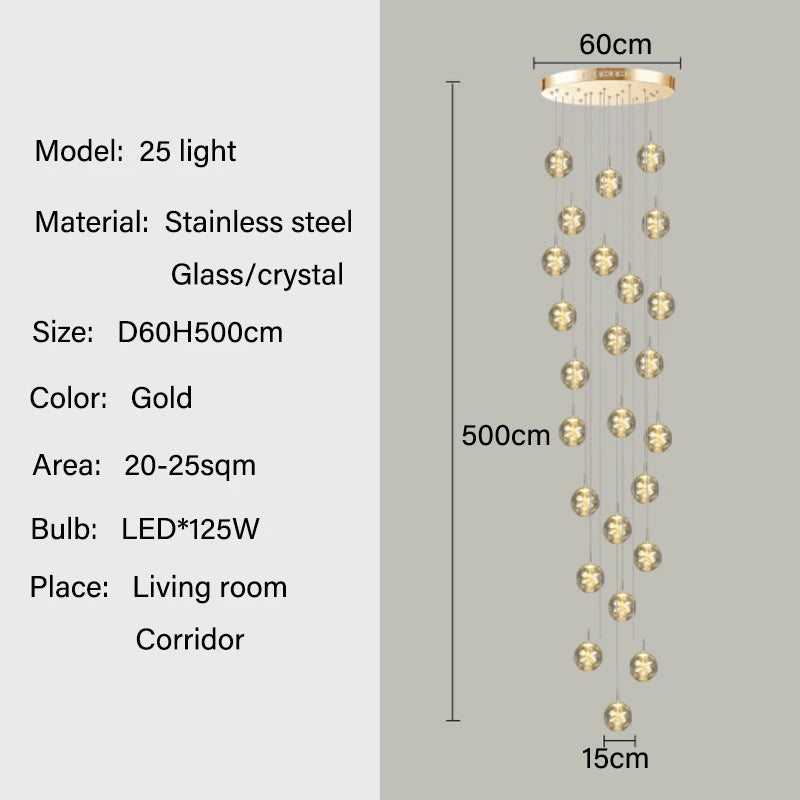 Lustre Avdore — Cristal LED pour Escalier — vue 13