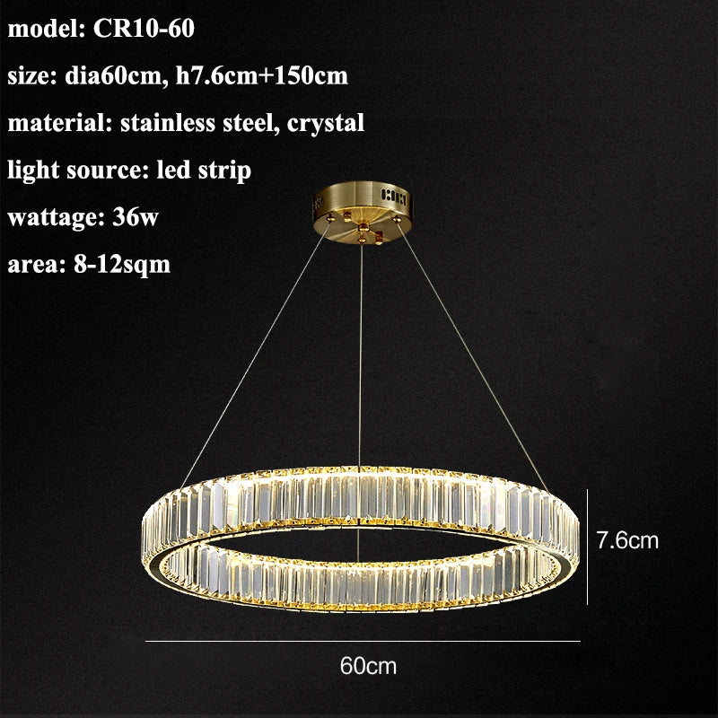 Lustre Althoria — Cristal LED pour Salle à Manger — vue 6