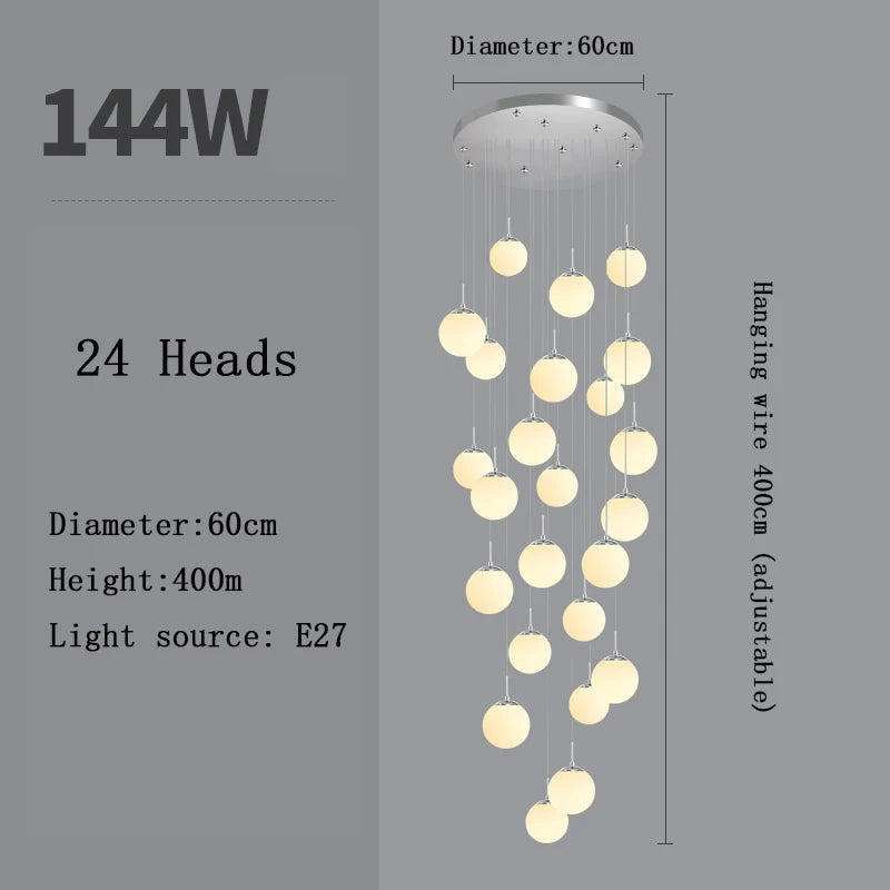 Lustre Adéldore — Verre LED pour Escalier — vue 17