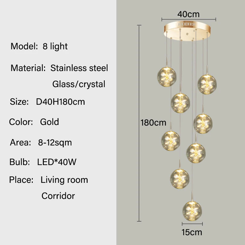 Lustre Avdore — Cristal LED pour Escalier — vue 11