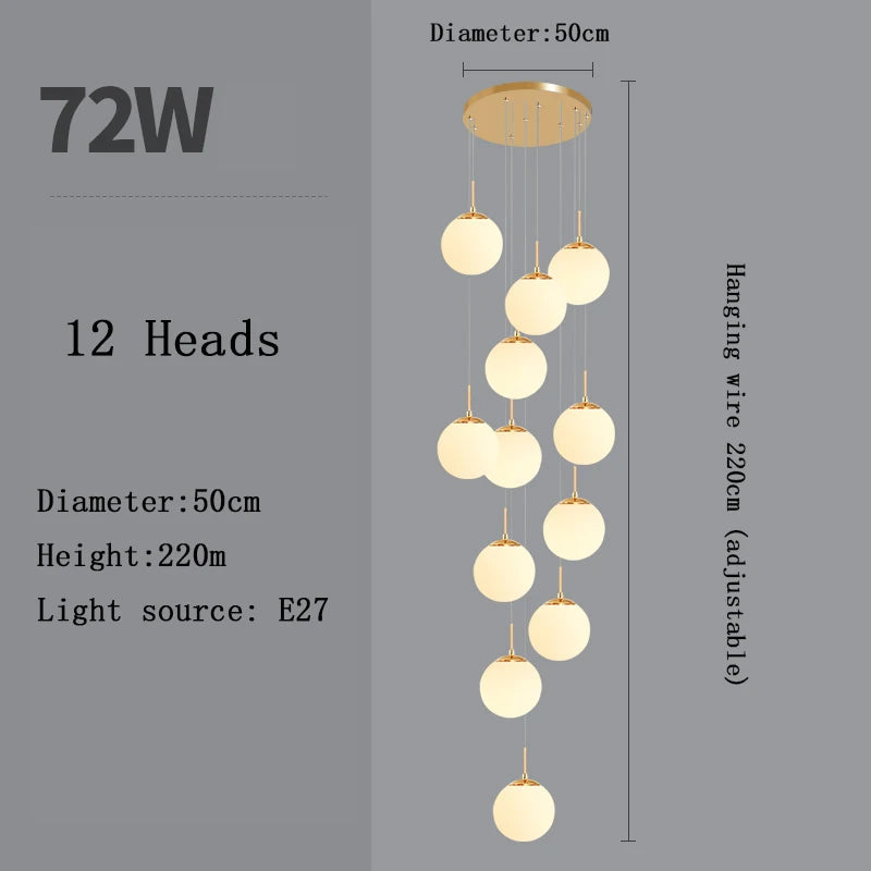 Lustre Adéldore — Verre LED pour Escalier — vue 20