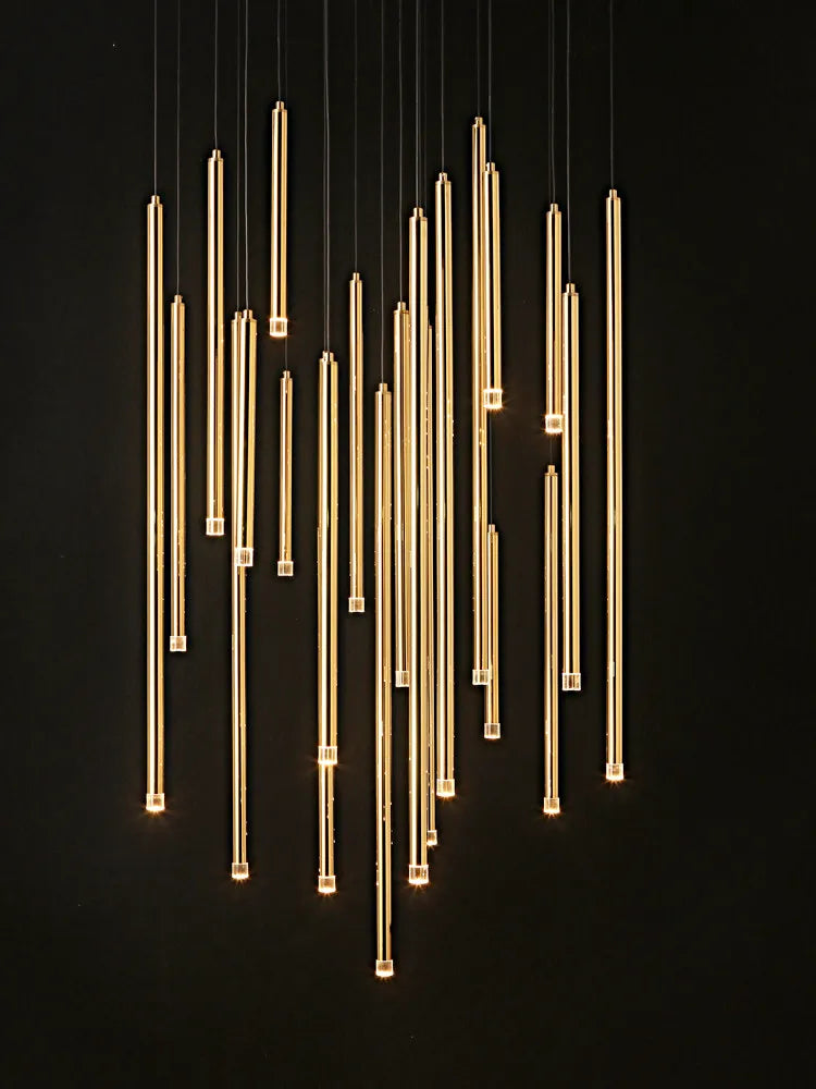 Lustre LED de luxe pour escalier, villa et hôtel
