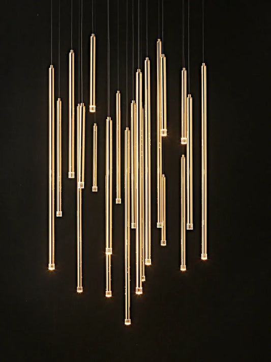 Lustre LED de luxe pour escalier, villa et hôtel