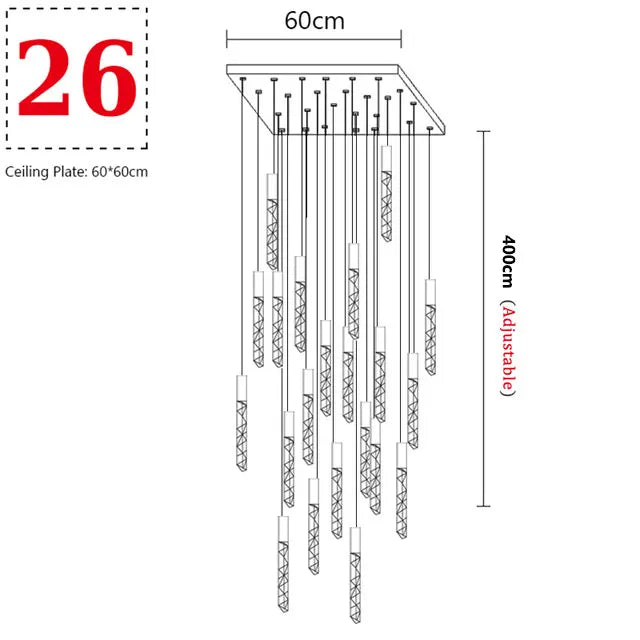 Lustre Aurdore — Cristal LED pour Escalier — vue 7