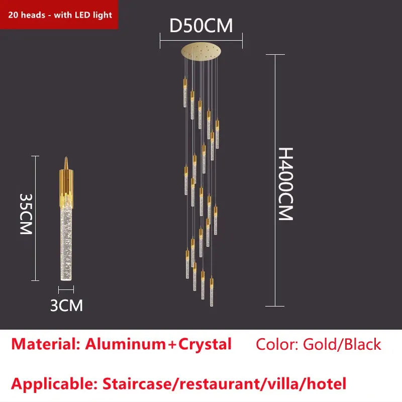 Lustre Elvoria — Cristal LED pour Escalier — vue 12