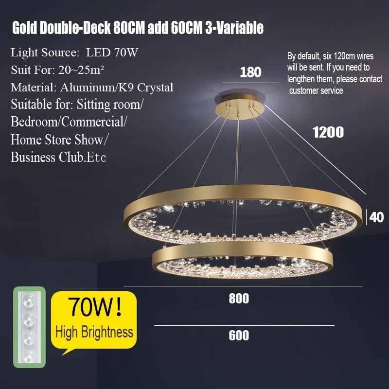 Lustre Noéloria — Cristal LED pour Escalier