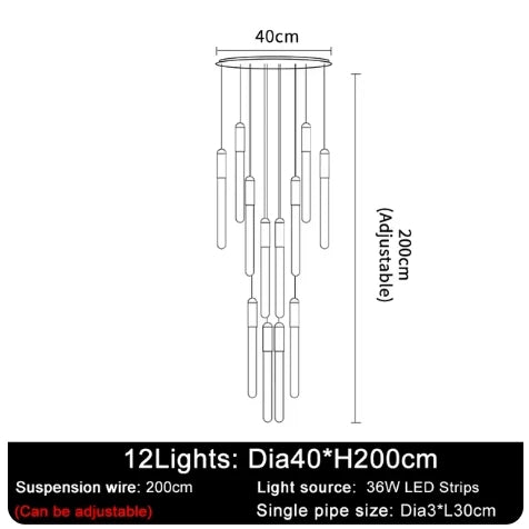 Lustre Maëloria — LED pour Escalier — vue 6