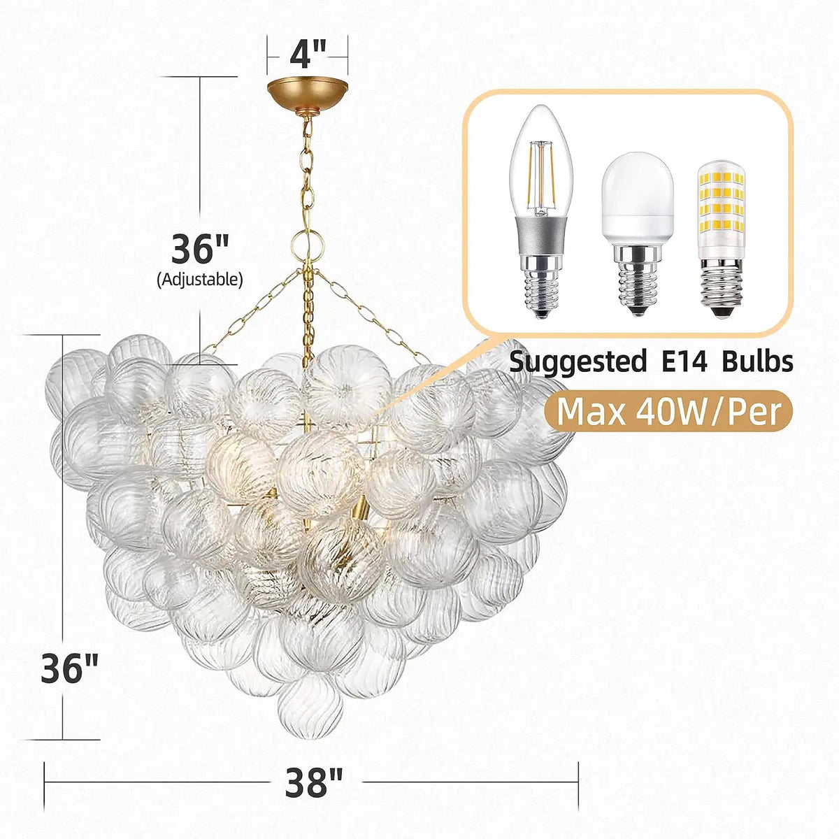 Suspension Lysoria — Verre LED pour Salon — vue 10