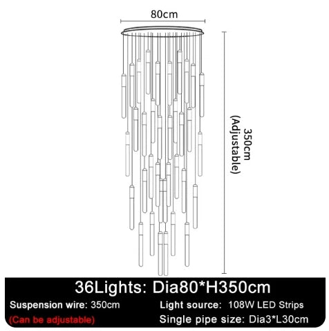 Lustre Maëloria — LED pour Escalier — vue 14