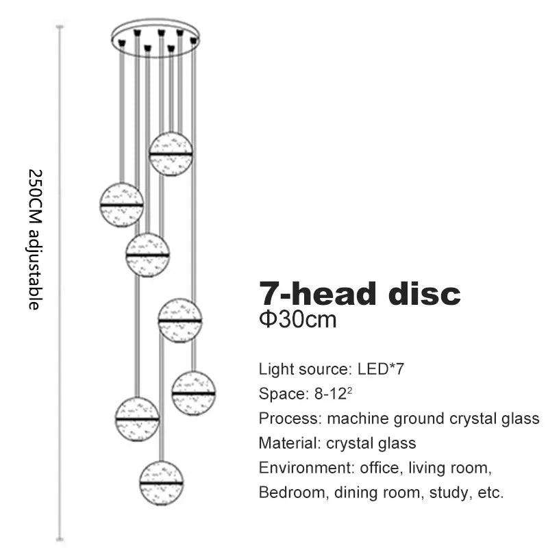 Lustre Lysdore — Cristal LED pour Escalier — vue 10