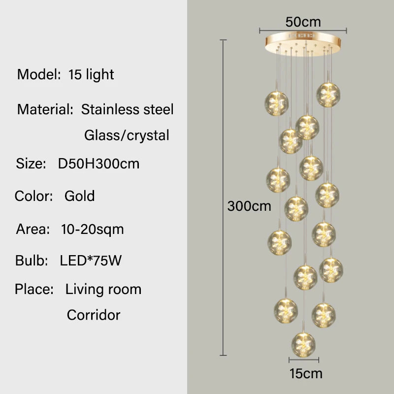 Lustre Avdore — Cristal LED pour Escalier — vue 15