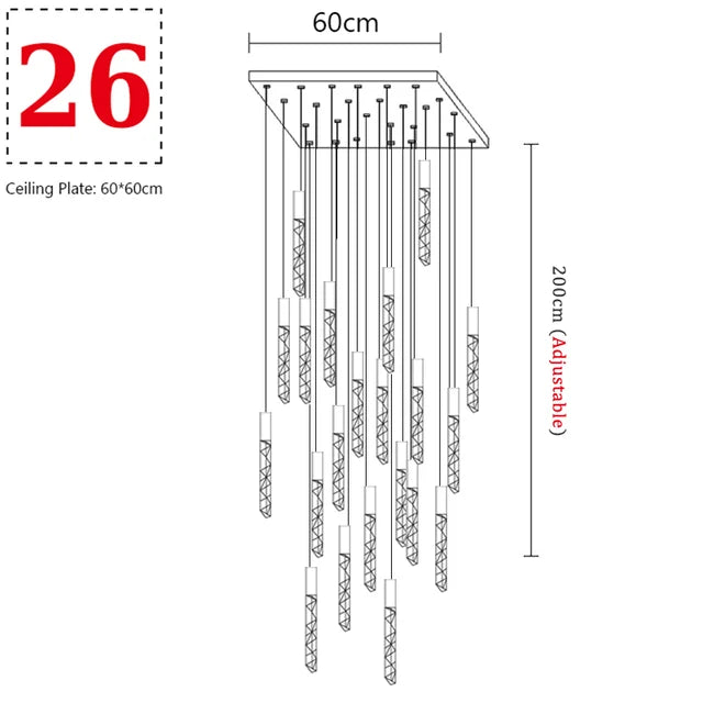 Suspension Astoria — Cristal LED pour Escalier — vue 6