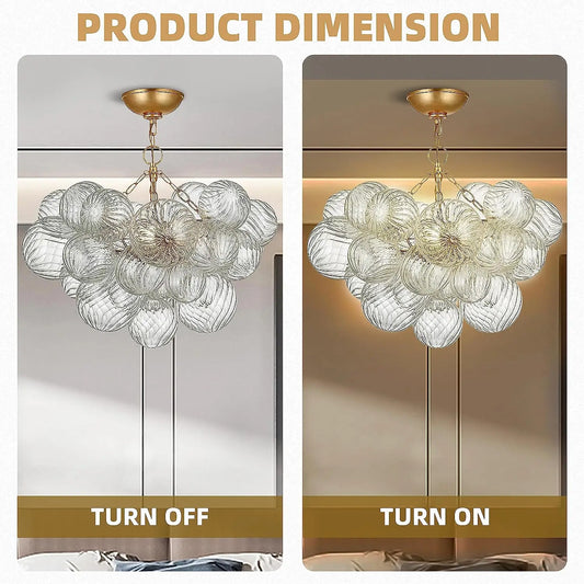 Suspension boules bulles en verre transparent design nordique