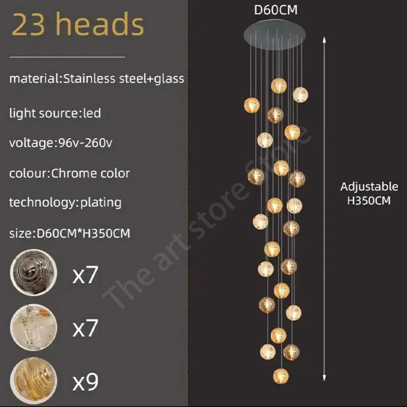 Lustre Adéloria — Cristal LED pour Escalier — vue 9