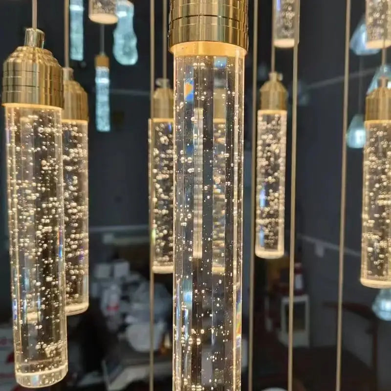 Lustre spirale cristal ajouré pour escalier et duplex – vue 2