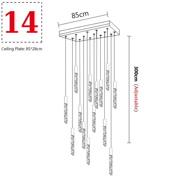 Lustre Aurdore — Cristal LED pour Escalier — vue 18