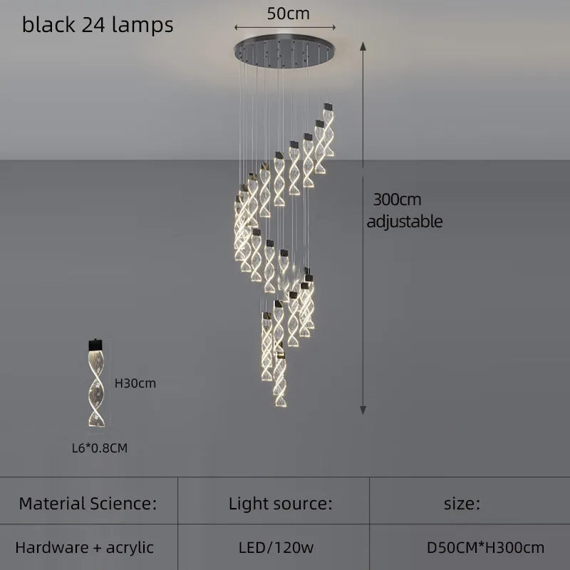 Lustre Astdore — Cristal LED pour Escalier — vue 8