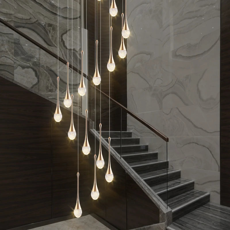 Plafonnier lustre cristal LED doré, argent ou noir