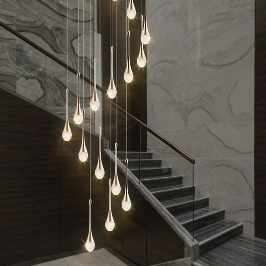 Plafonnier lustre cristal LED doré, argent ou noir