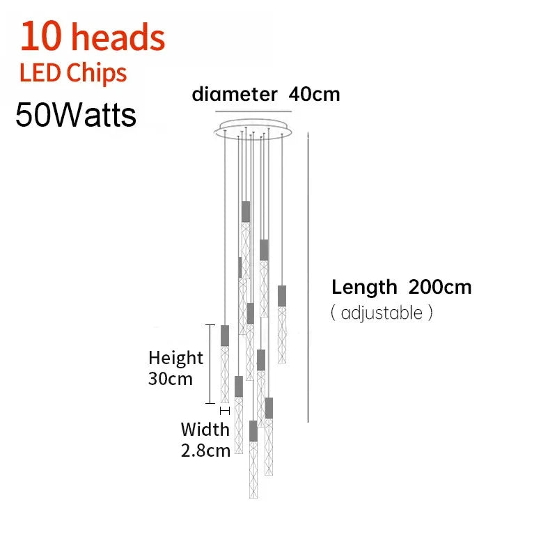 Lustre Aurdore — Cristal LED pour Escalier — vue 14