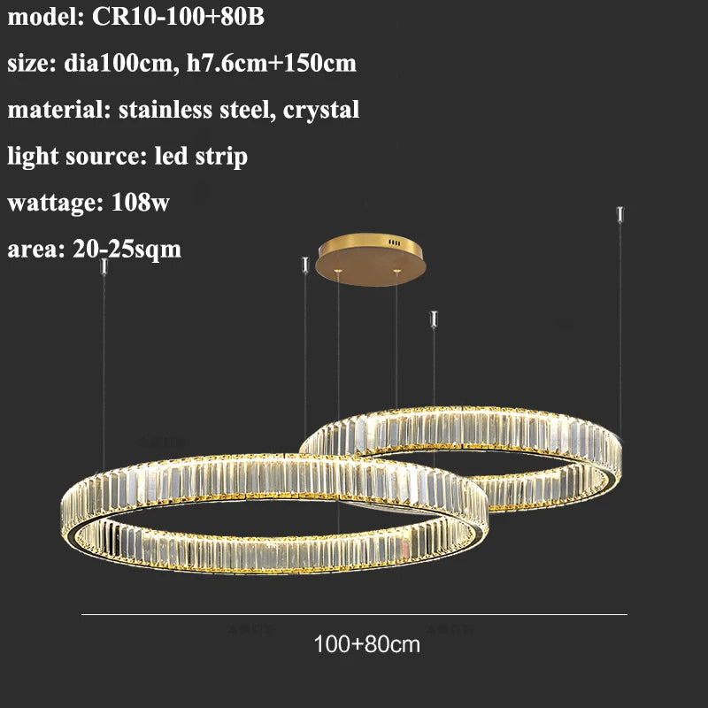 Lustre Althoria — Cristal LED pour Salle à Manger — vue 8